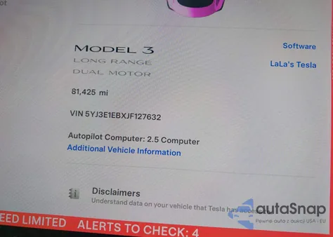 2018 Tesla Model 3 Long Range/Performance from USA, damaged, VIN 5YJ3E1EBXJF127632